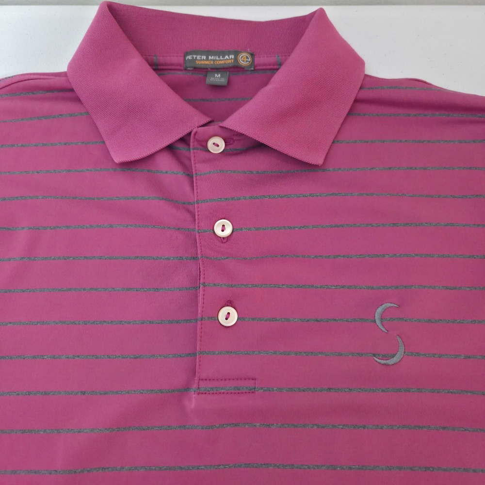 Peter Millar Summer Comfort Polo Shirt Sebonack Golf Sz Medium Purple